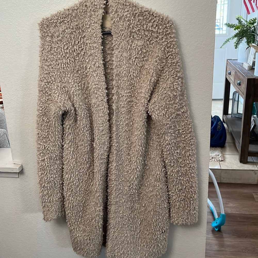 Hollister long fuzzy cardigan